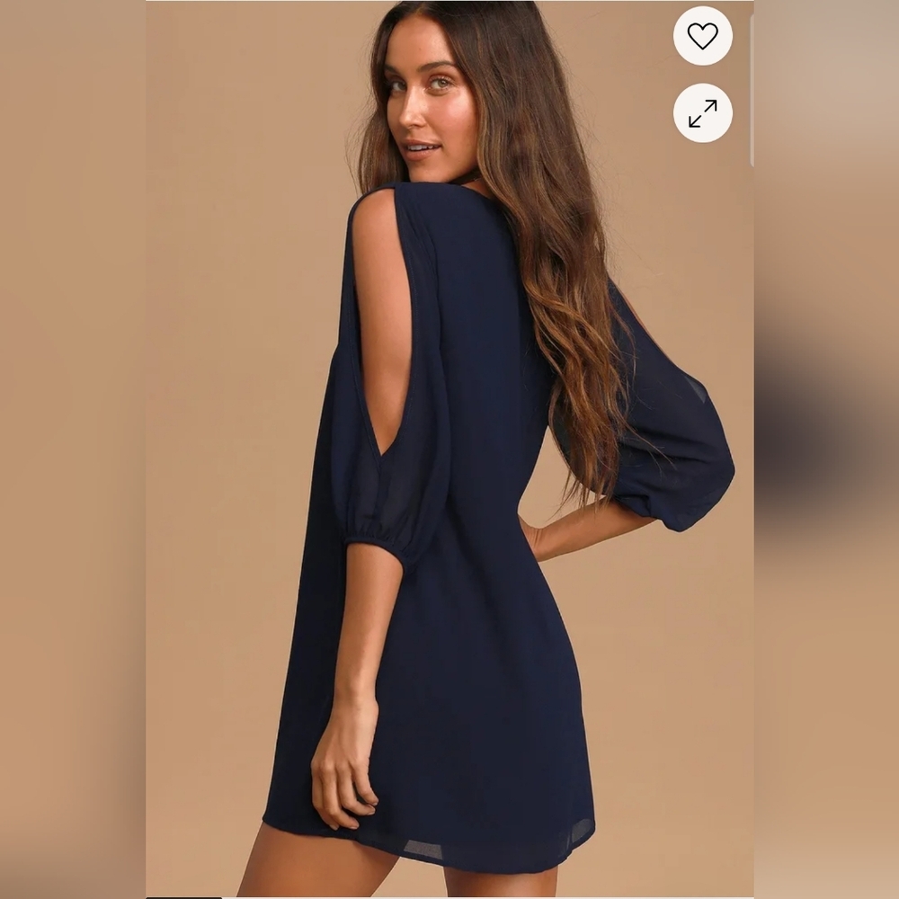 Lulu's Navy Blue Mini Dress